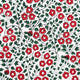 Close up of red and green floral pattern