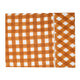 Orange and white gingham tablecloth