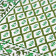 Green floral block printed tablecloth